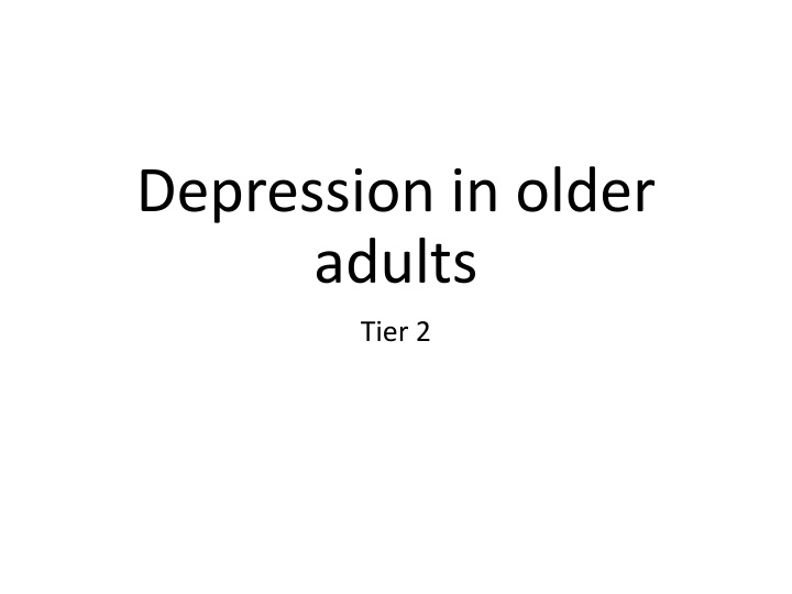 depression in older adults