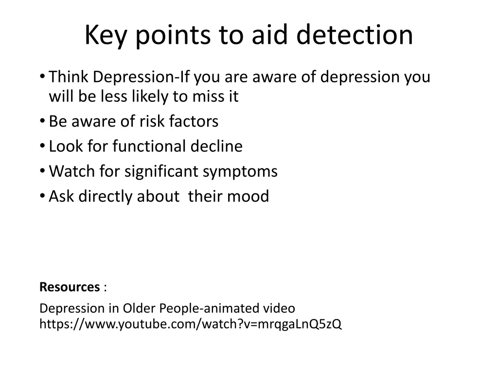 key points to aid detection