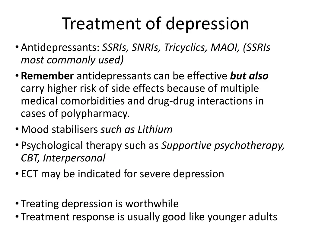 treatment of depression