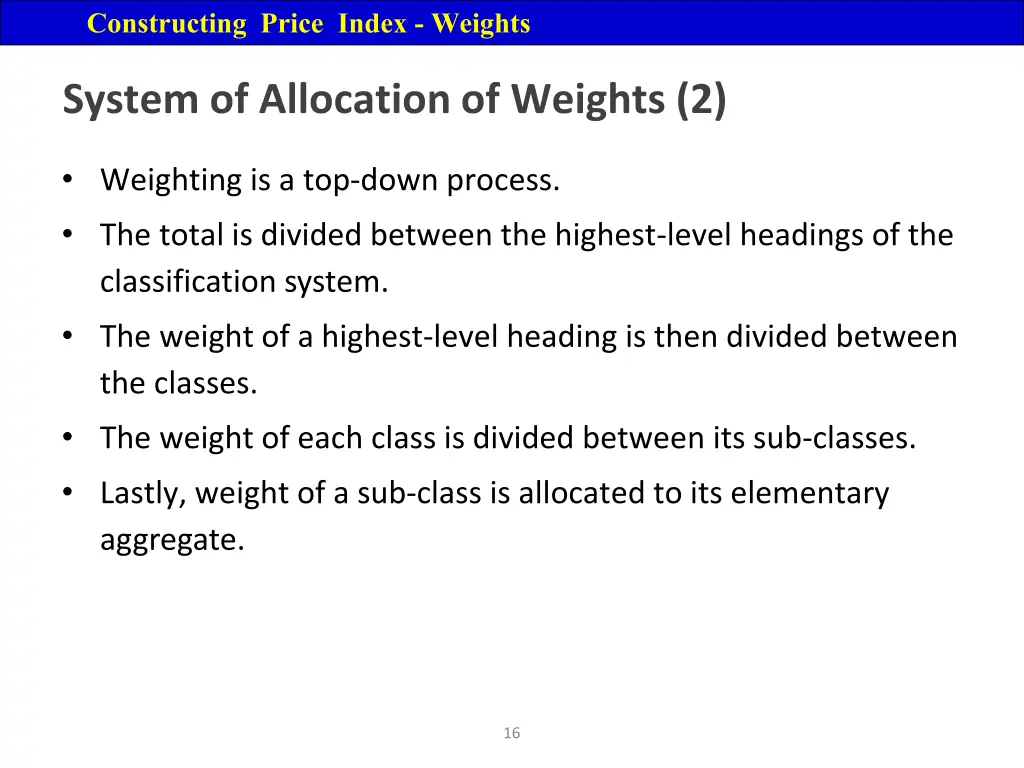 constructing price index weights 1