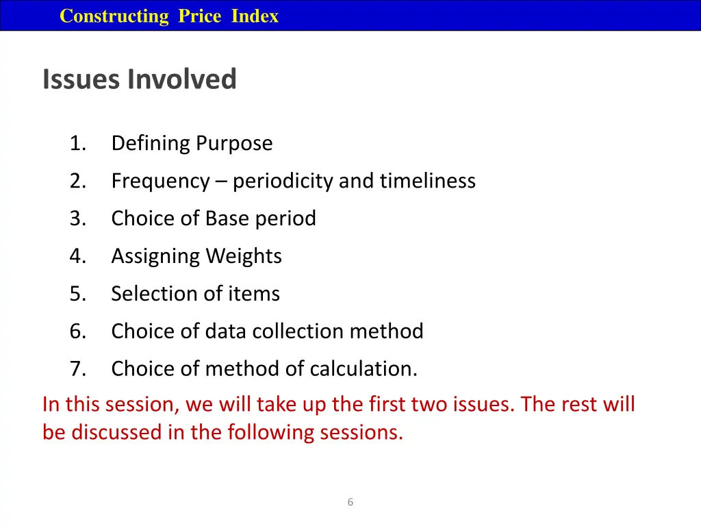 constructing price index 1