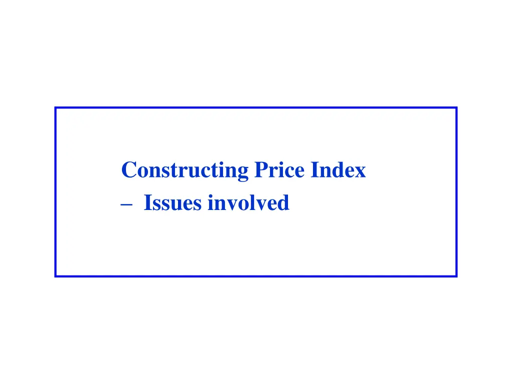 constructing price index issues involved