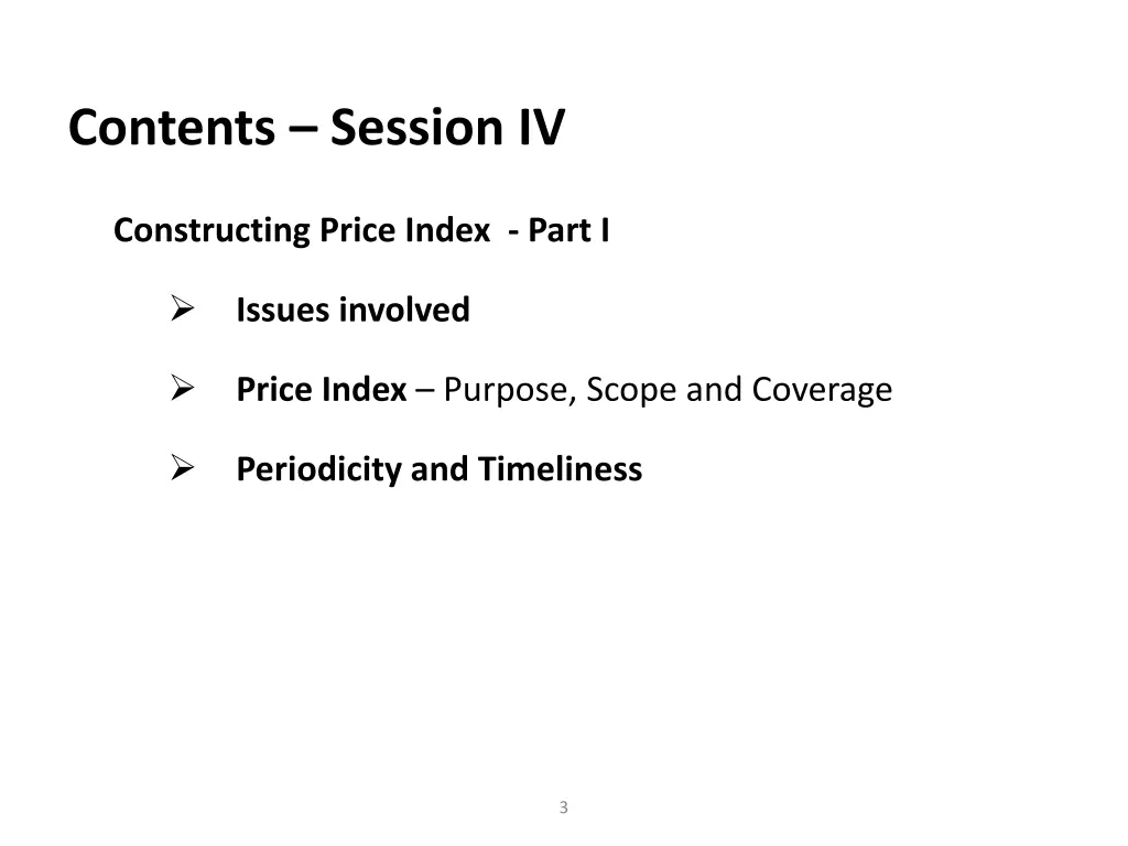 contents session iv