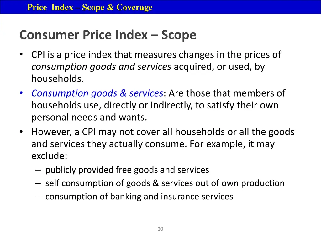 price index scope coverage 11