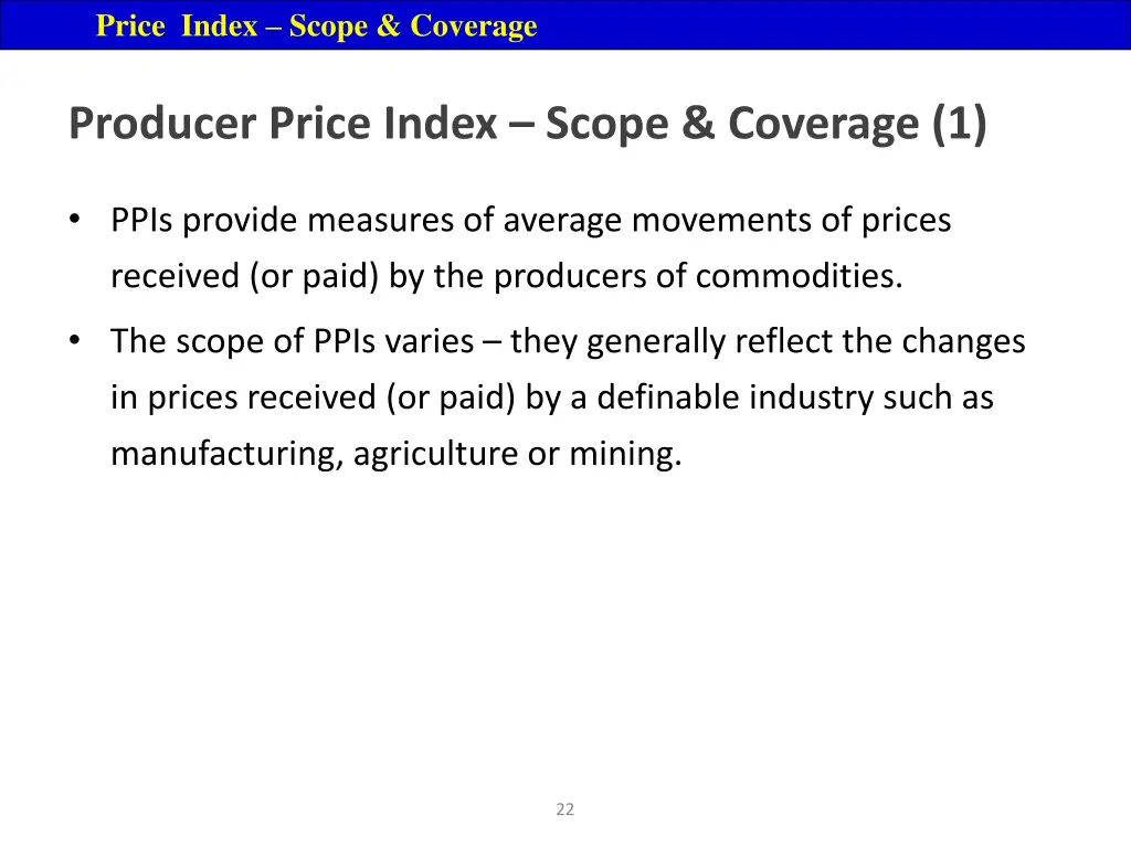 price index scope coverage 13