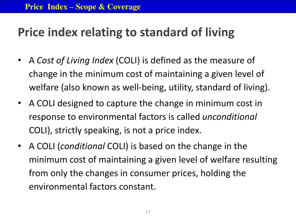 price index scope coverage 9