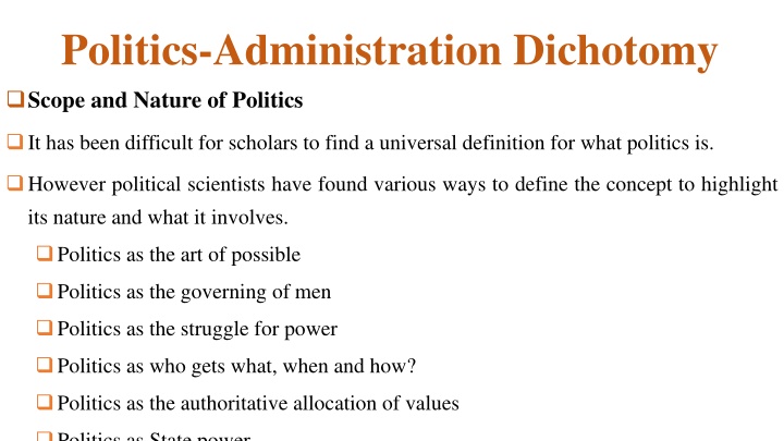 politics administration dichotomy