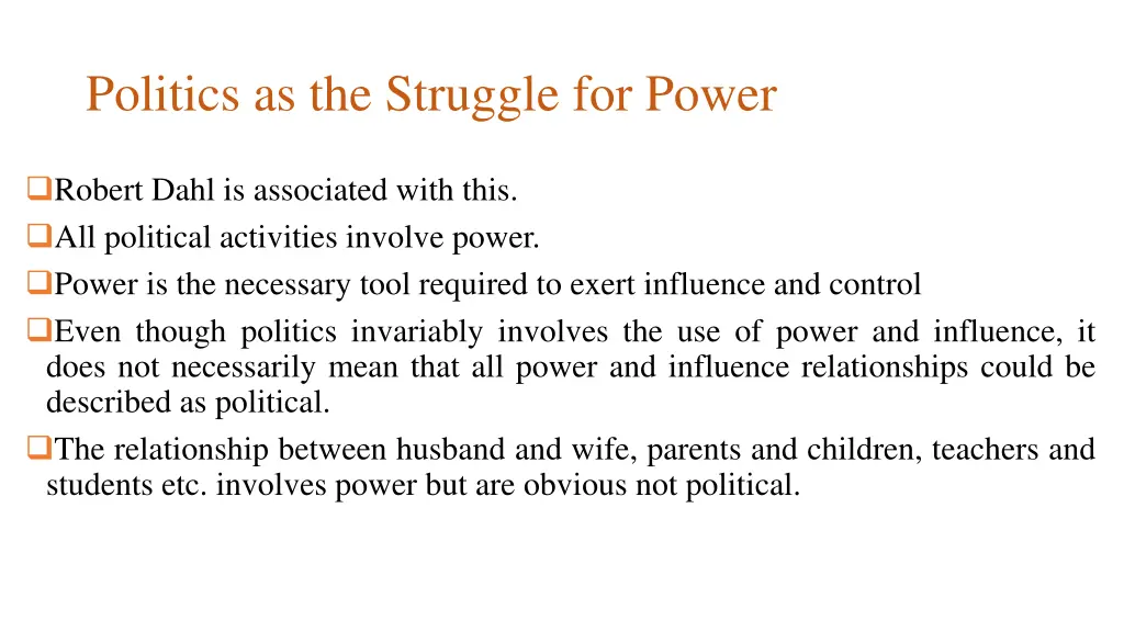 politics as the struggle for power