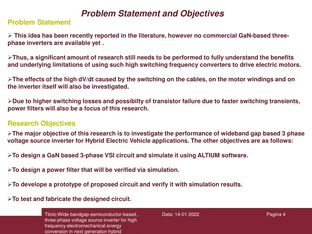 problem statement and objectives