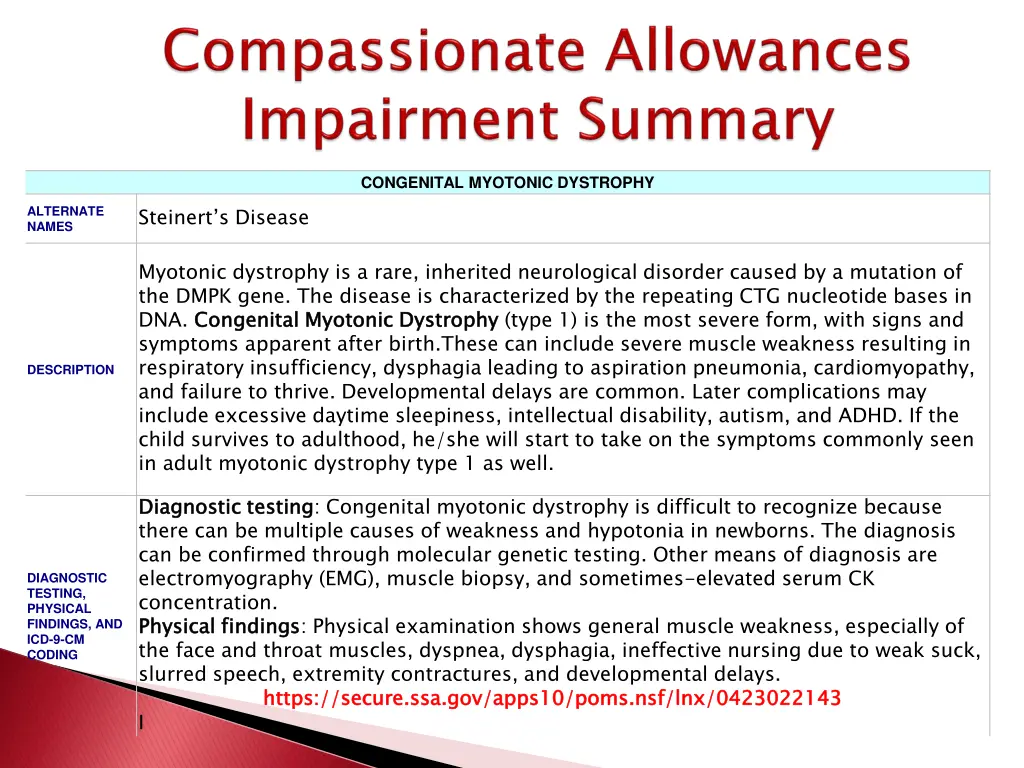 congenital myotonic dystrophy