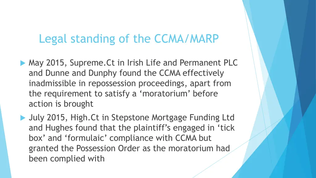 legal standing of the ccma marp