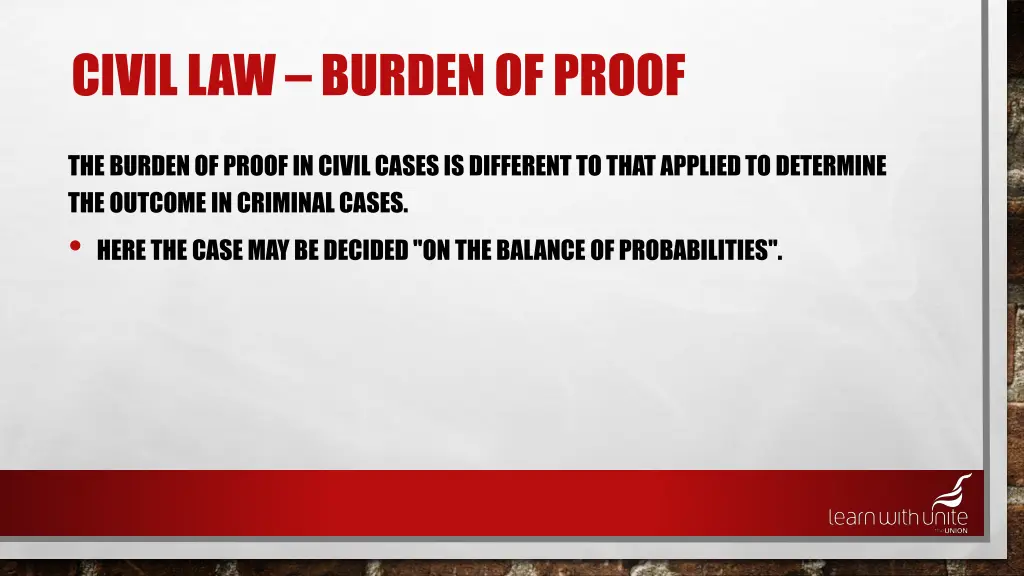 civil law burden of proof