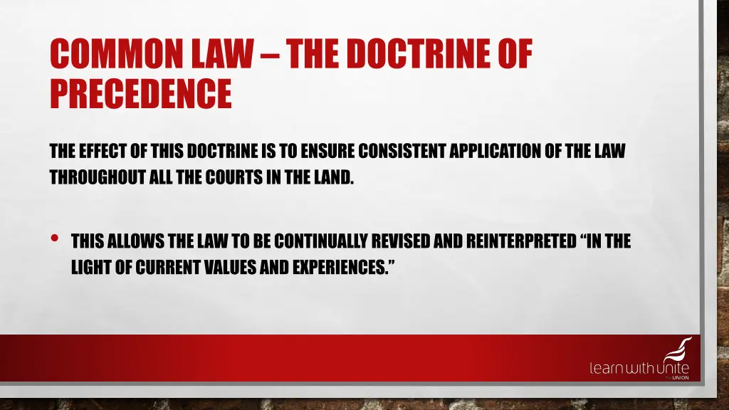 common law the doctrine of precedence 1