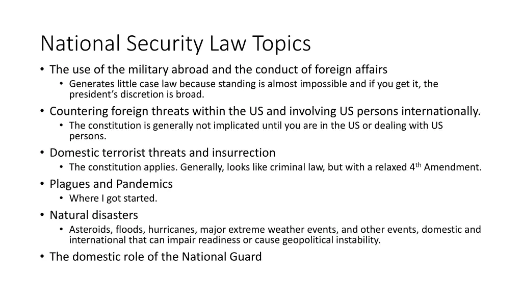 national security law topics