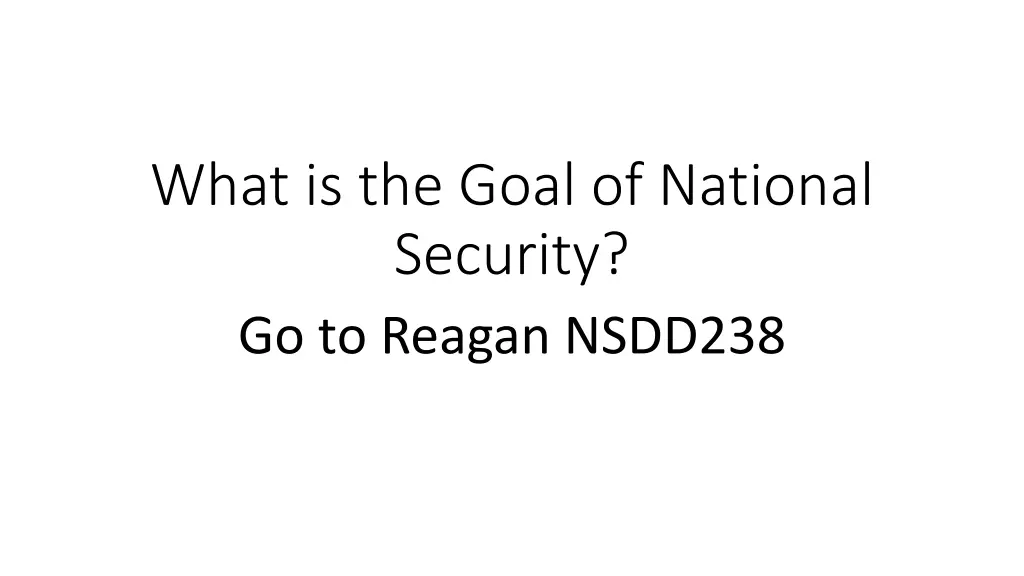 what is the goal of national security