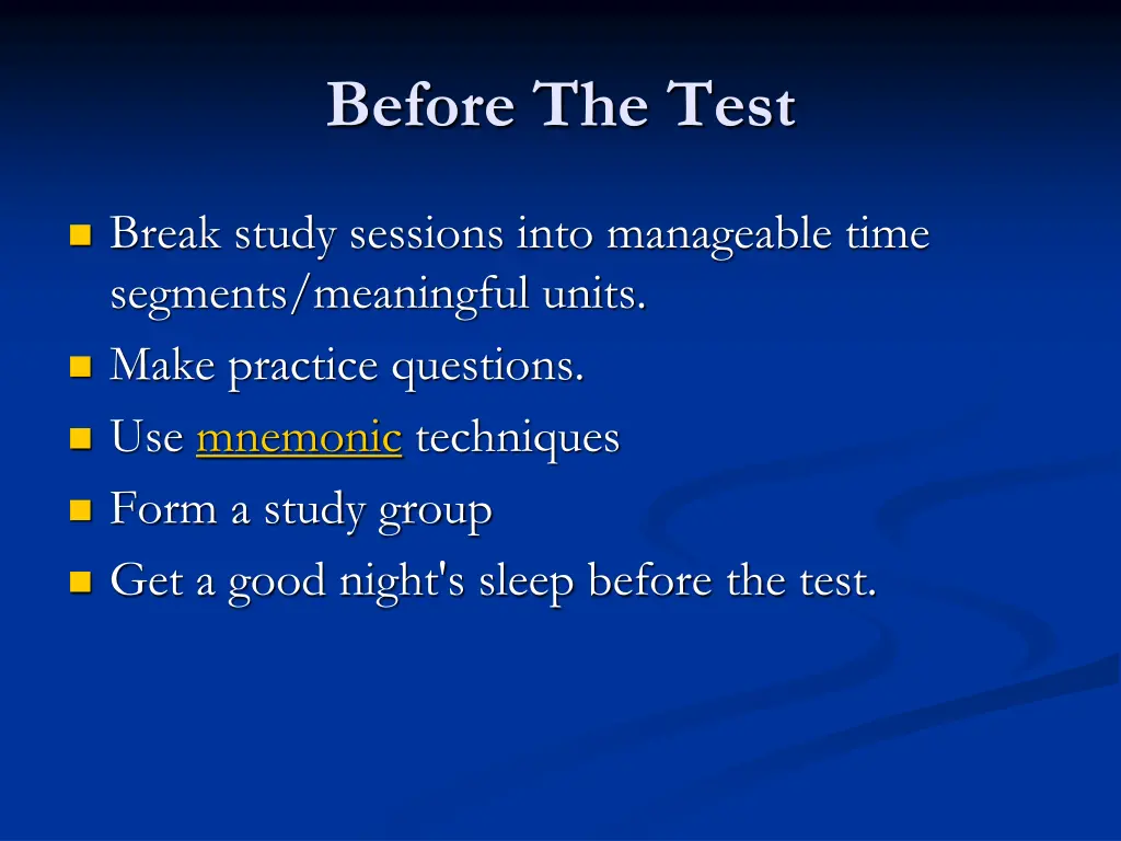 before the test 1