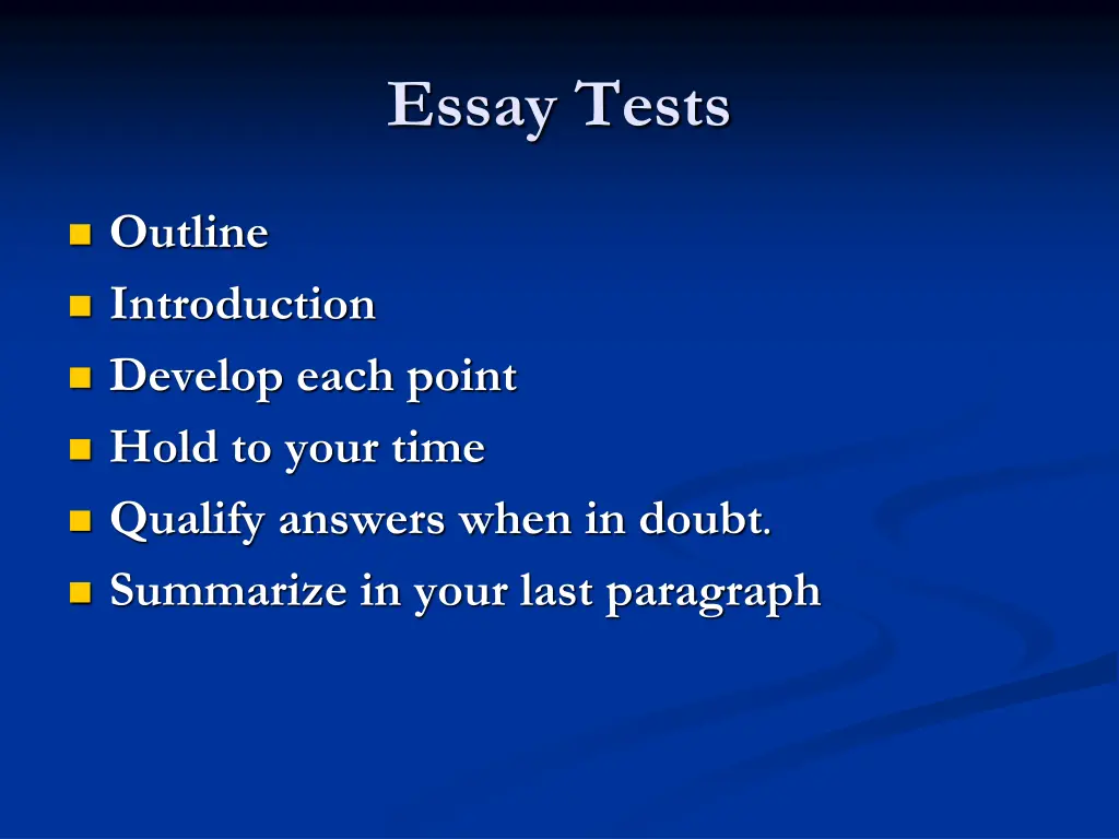 essay tests