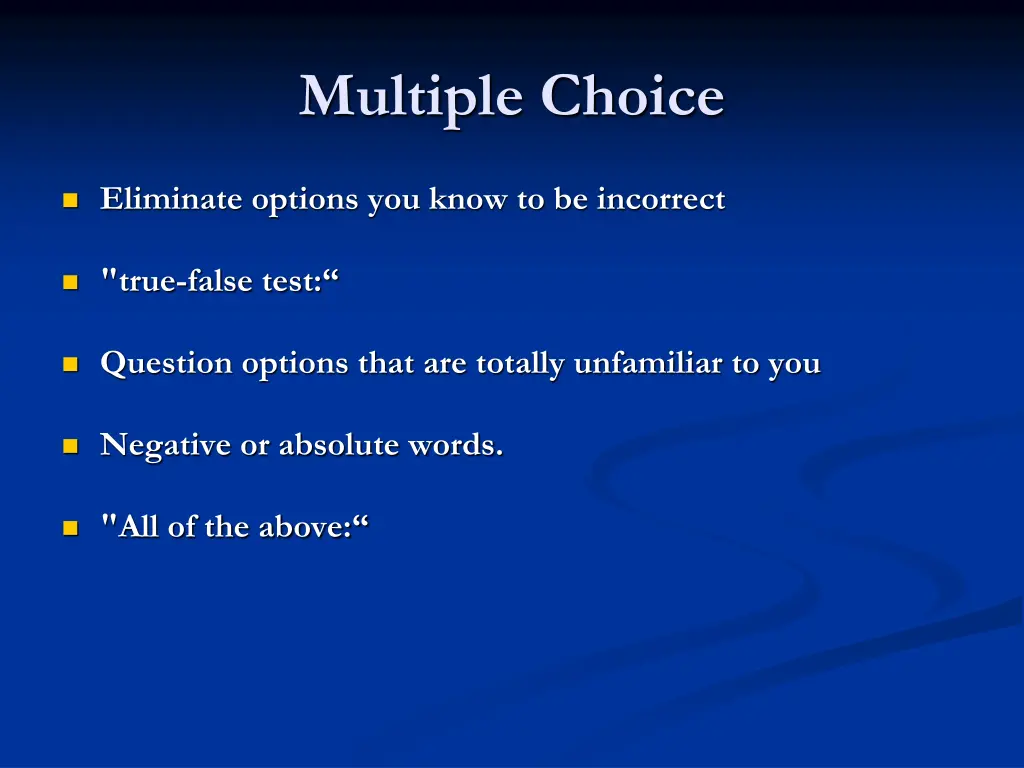 multiple choice