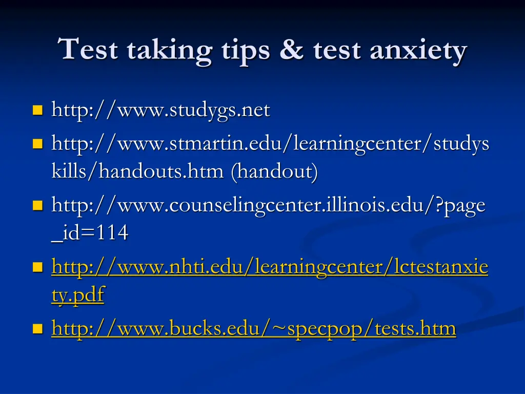 test taking tips test anxiety