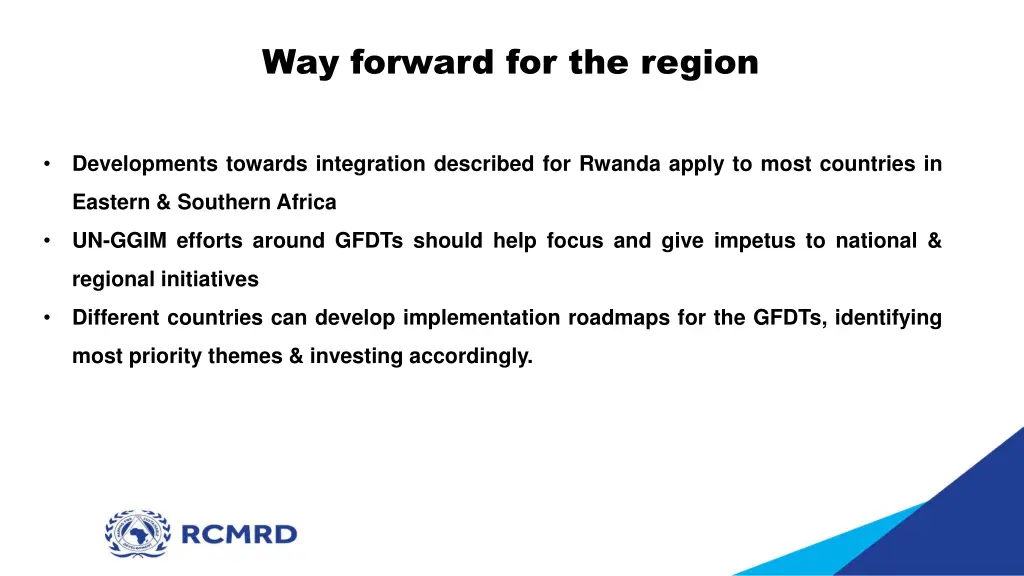 way forward for the region