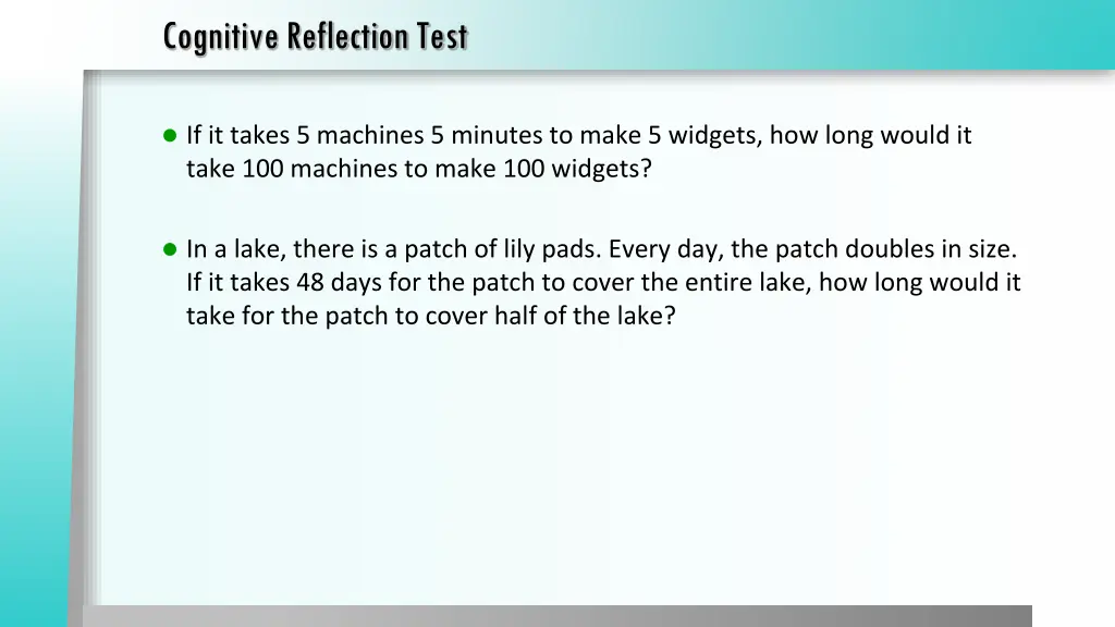 cognitive reflection test