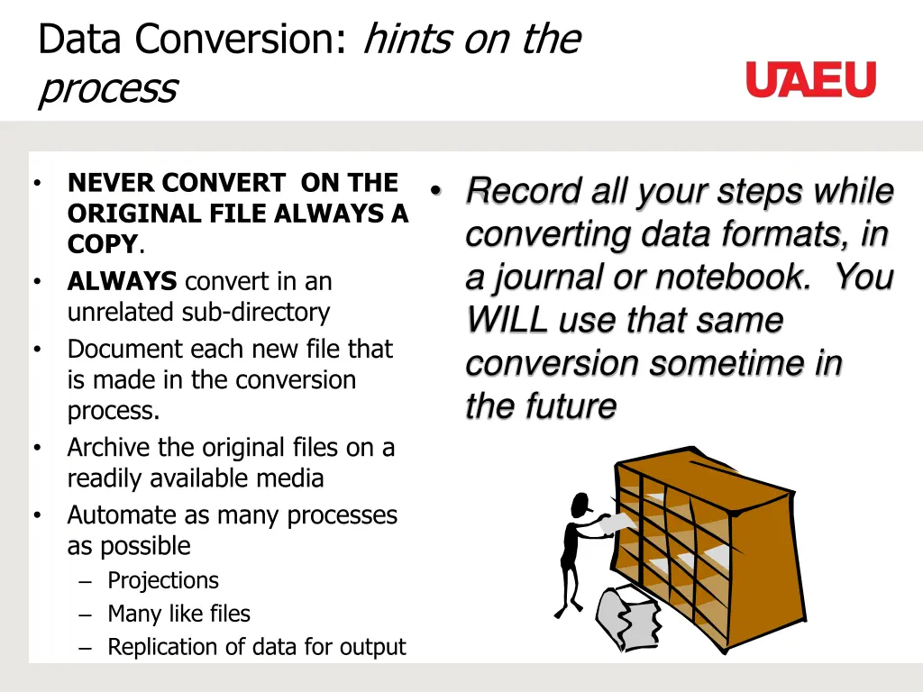 data conversion hints on the process