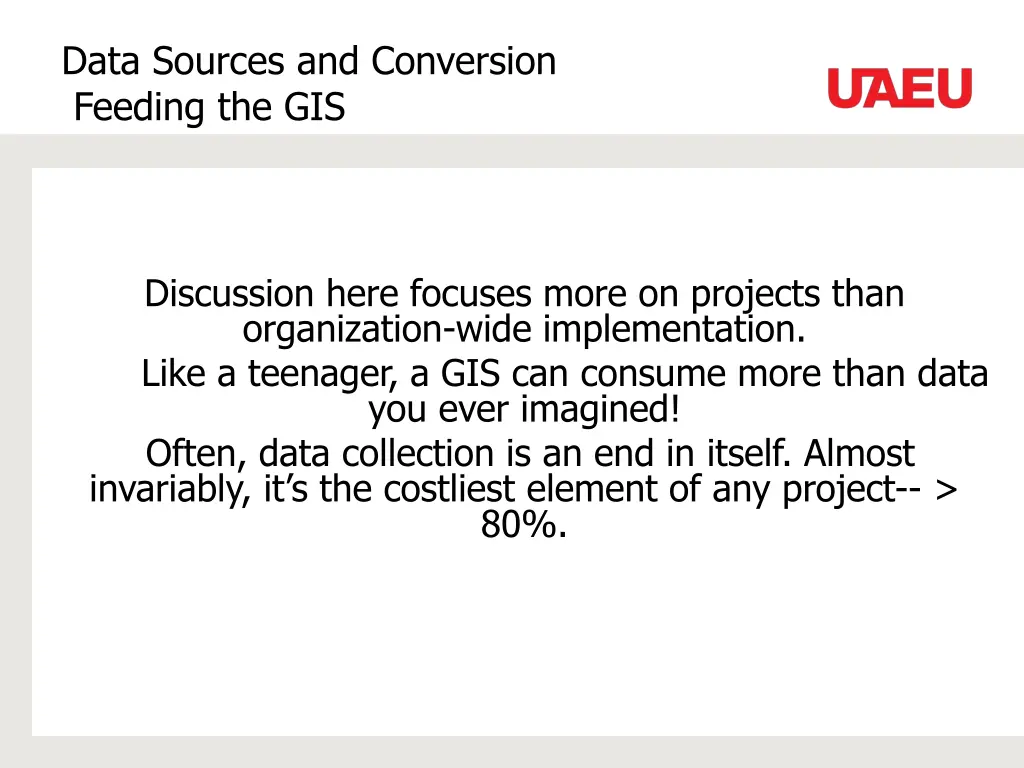 data sources and conversion feeding the gis 1