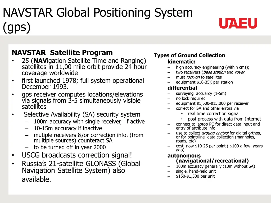 navstar global positioning system gps