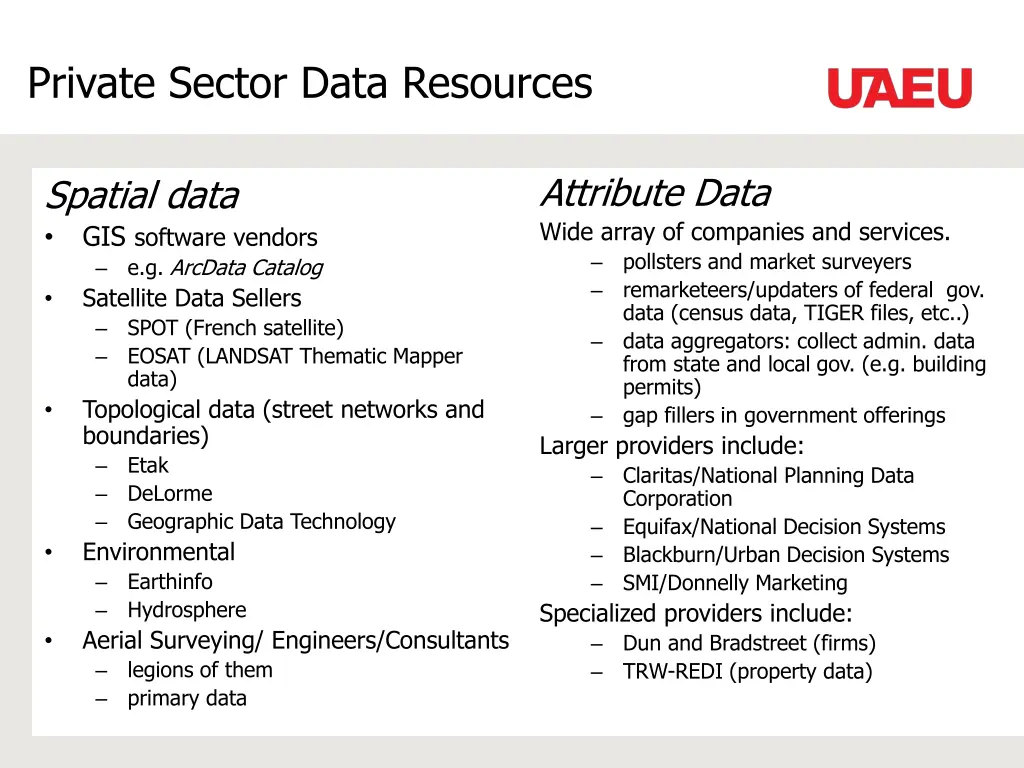 private sector data resources