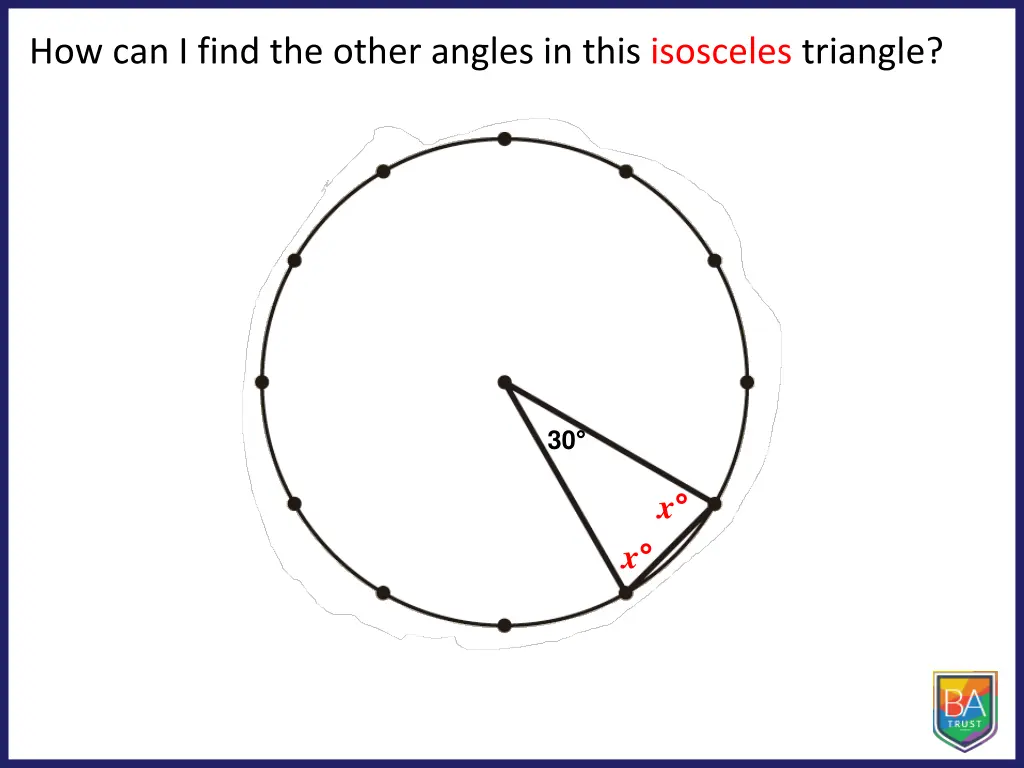 how can i find the other angles in this isosceles