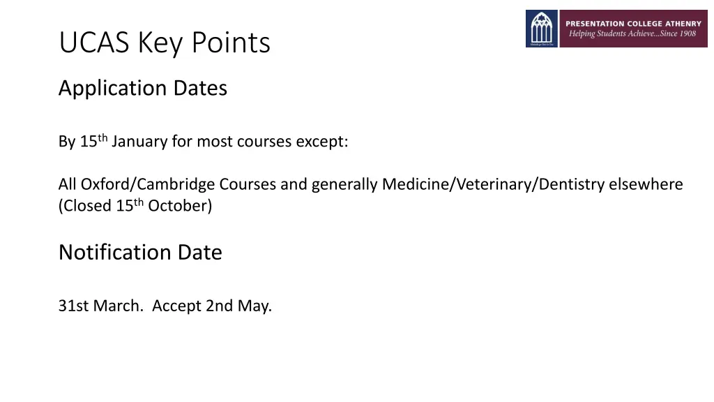 ucas key points 2