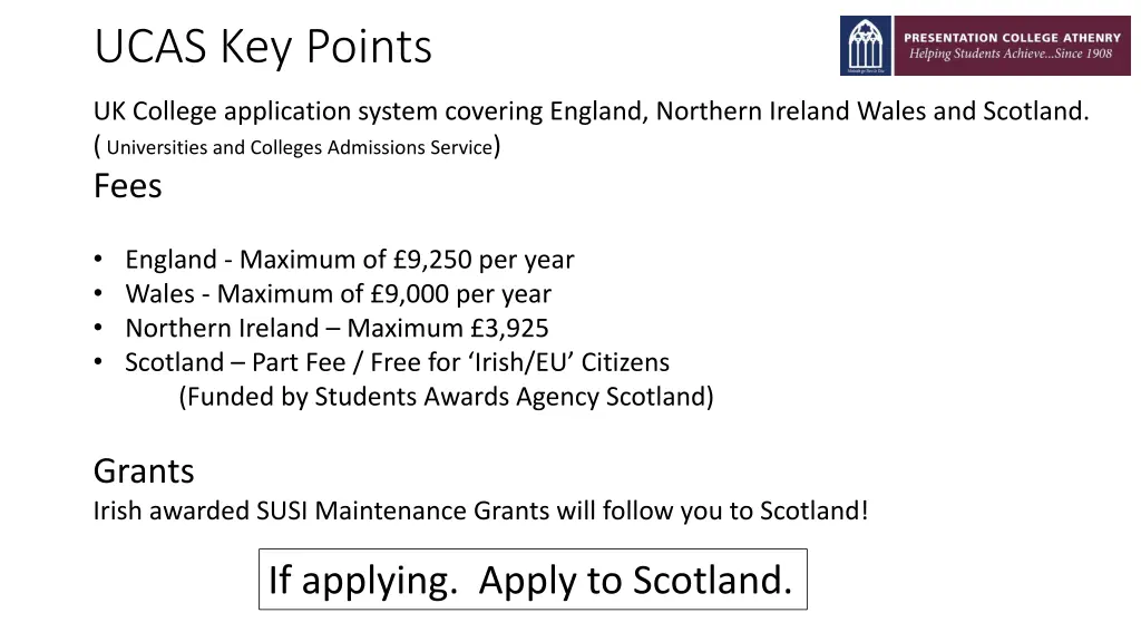 ucas key points