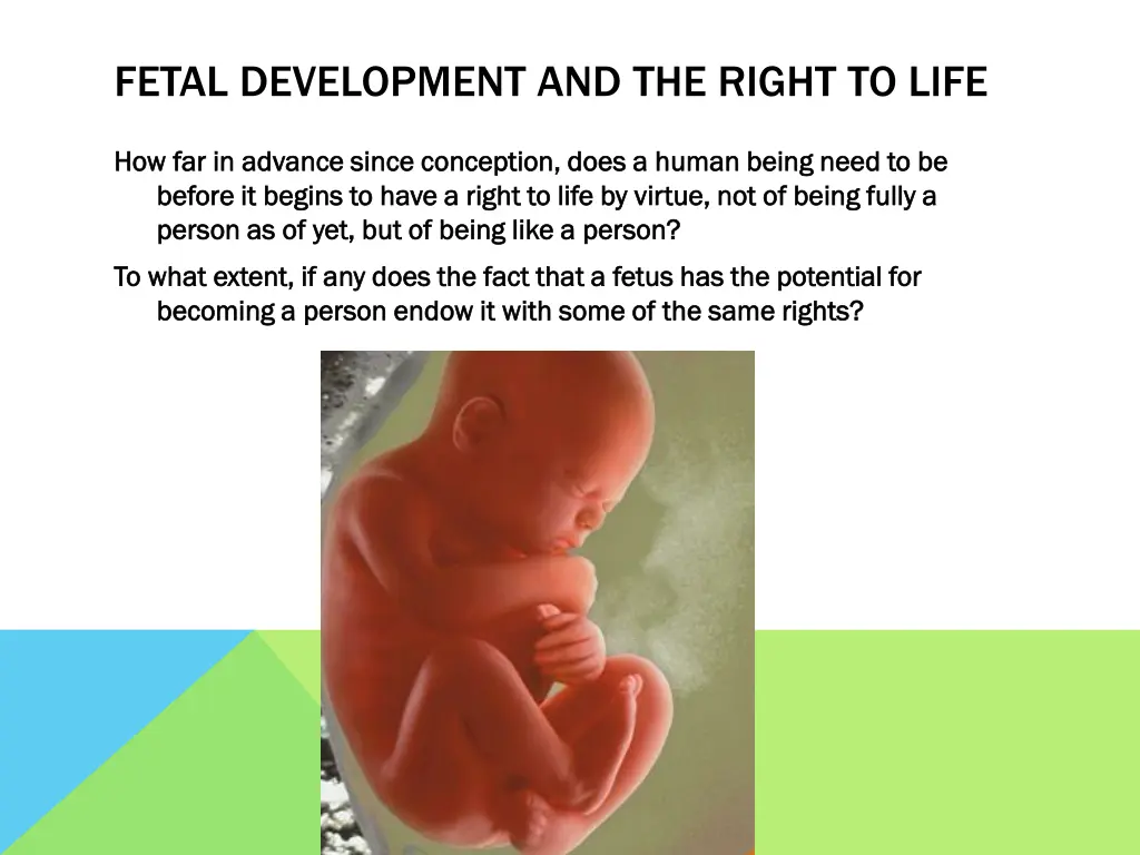 fetal development and the right to life