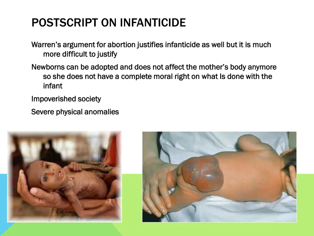 postscript on infanticide