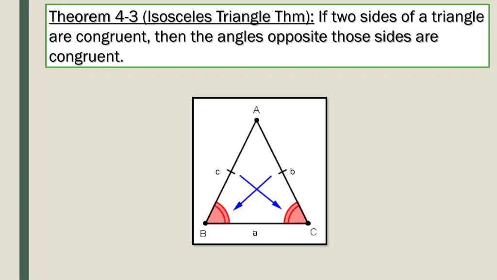 theorem 4 3 isosceles triangle thm if two sides