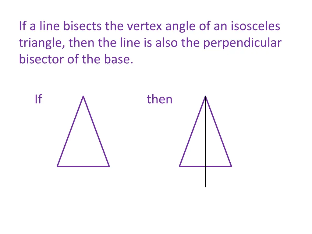 if a line bisects the vertex angle