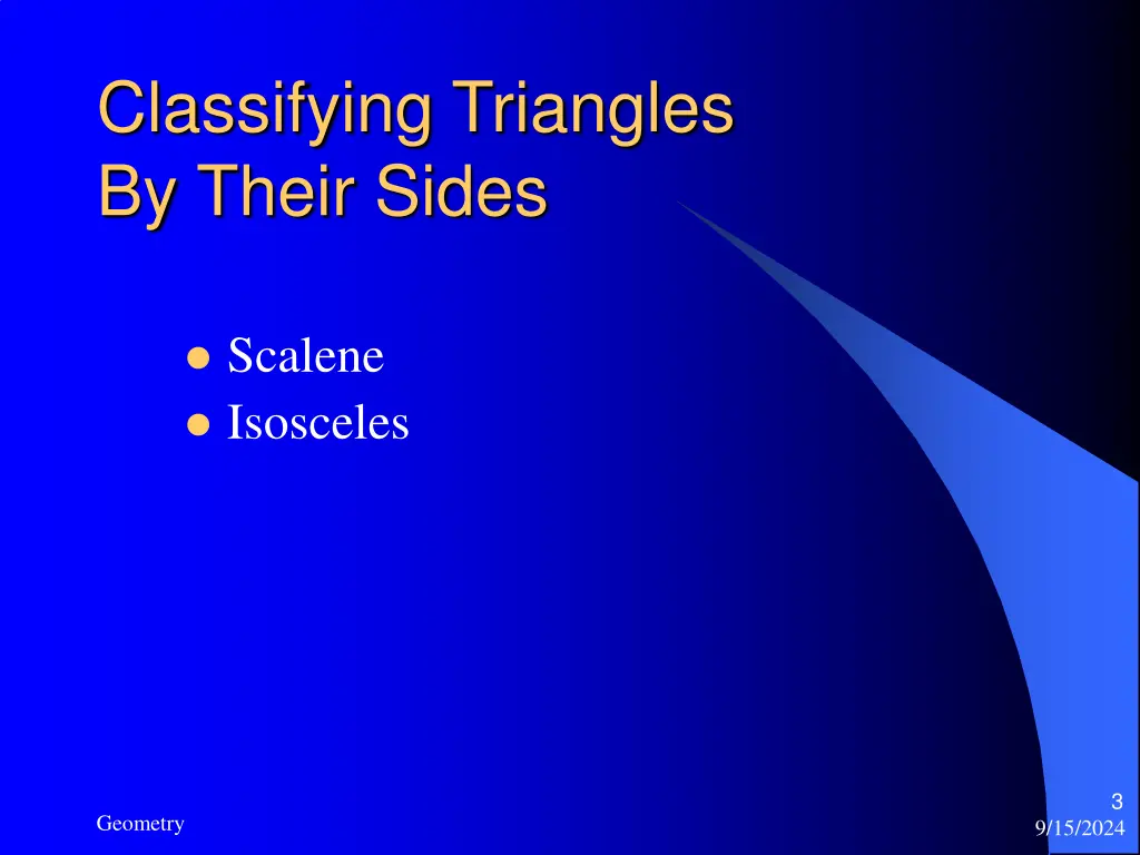 classifying triangles by their sides