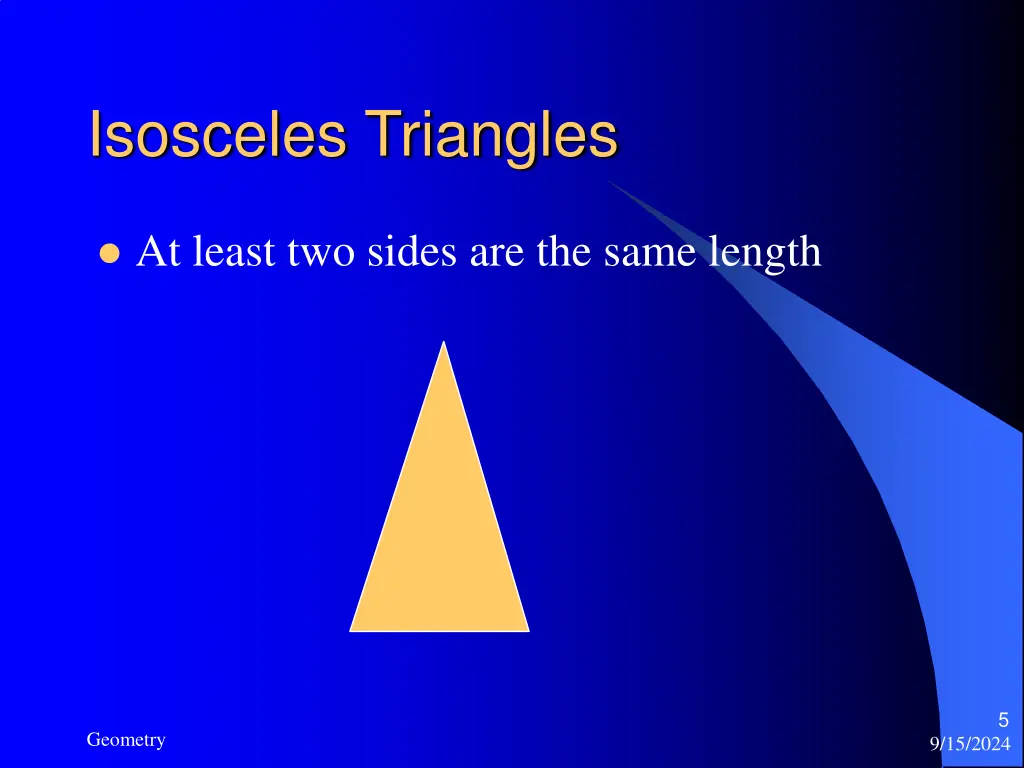 isosceles triangles