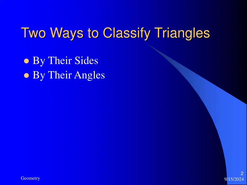 two ways to classify triangles