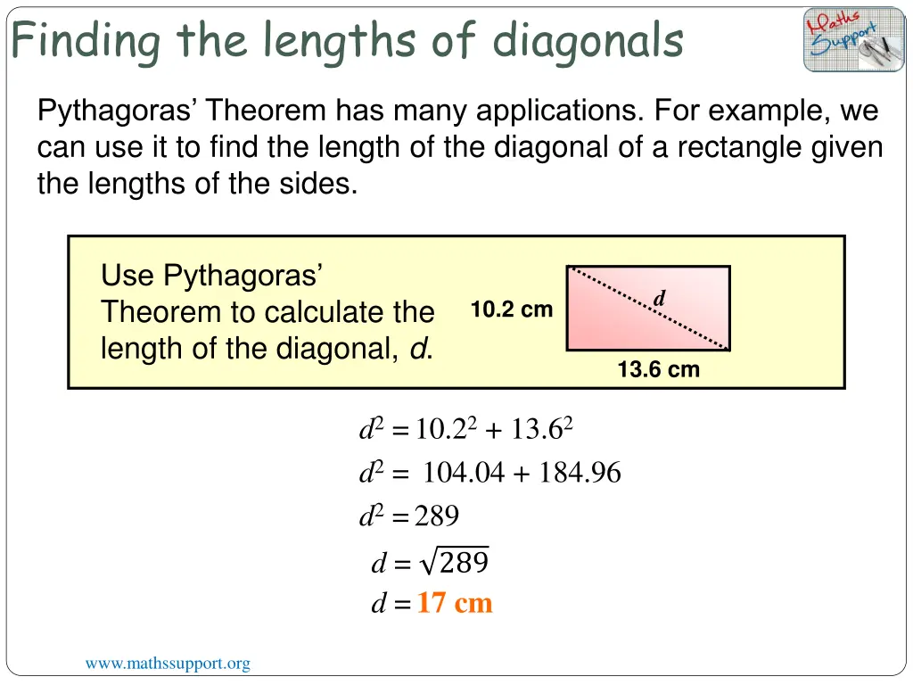 finding the lengths of diagonals