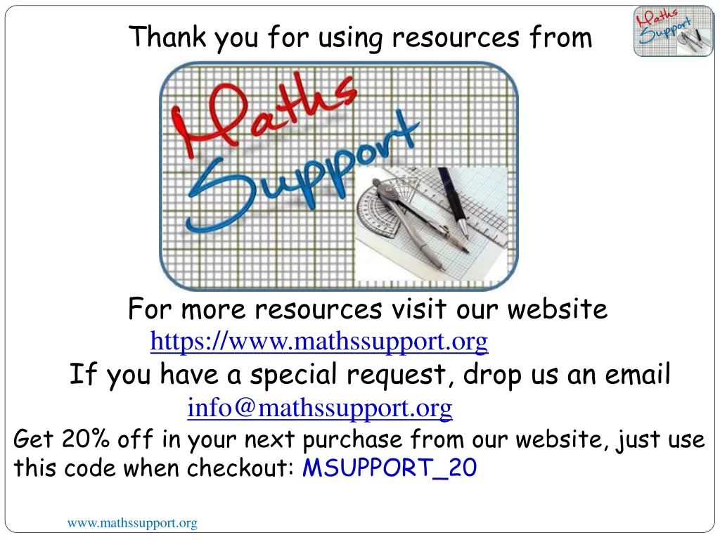 thank you for using resources from