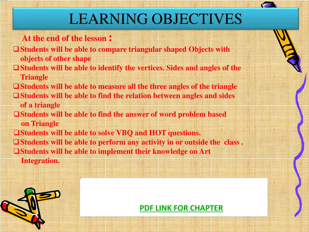 learning objectives