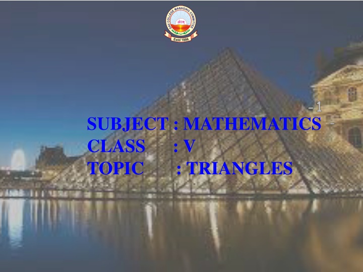 subject mathematics class v topic triangles