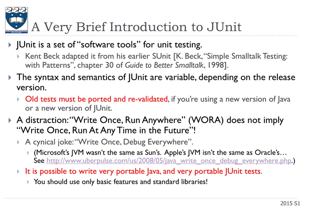 a very brief introduction to junit