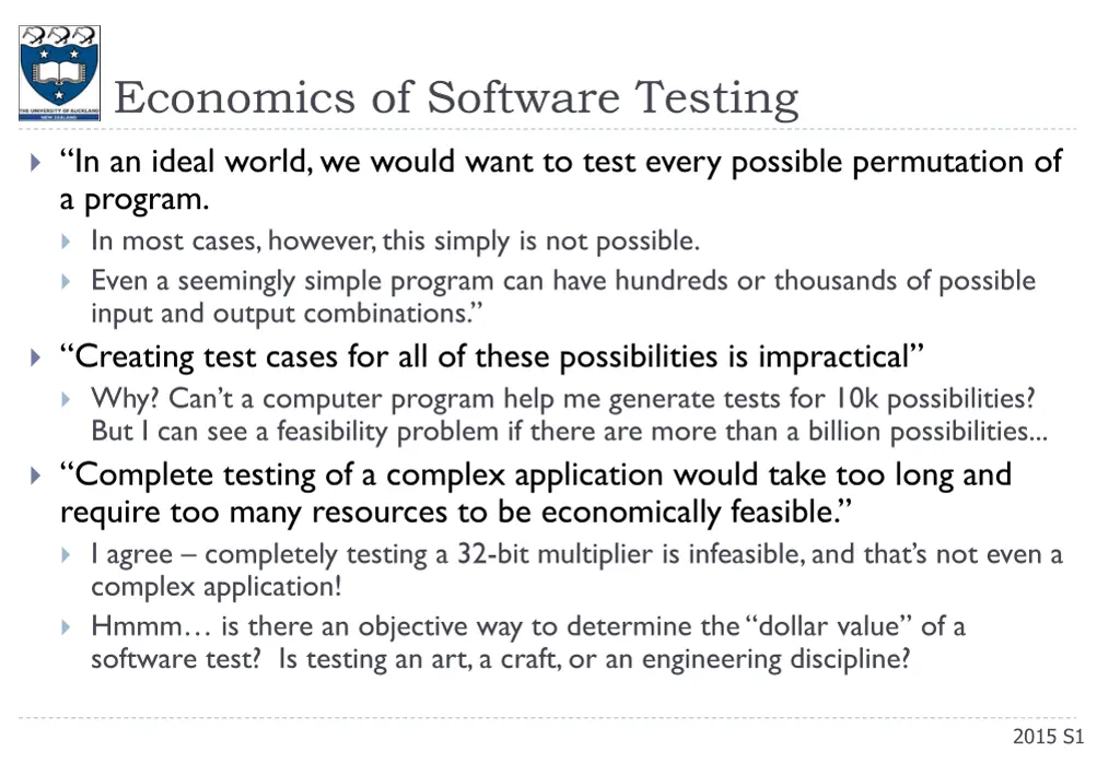 economics of software testing