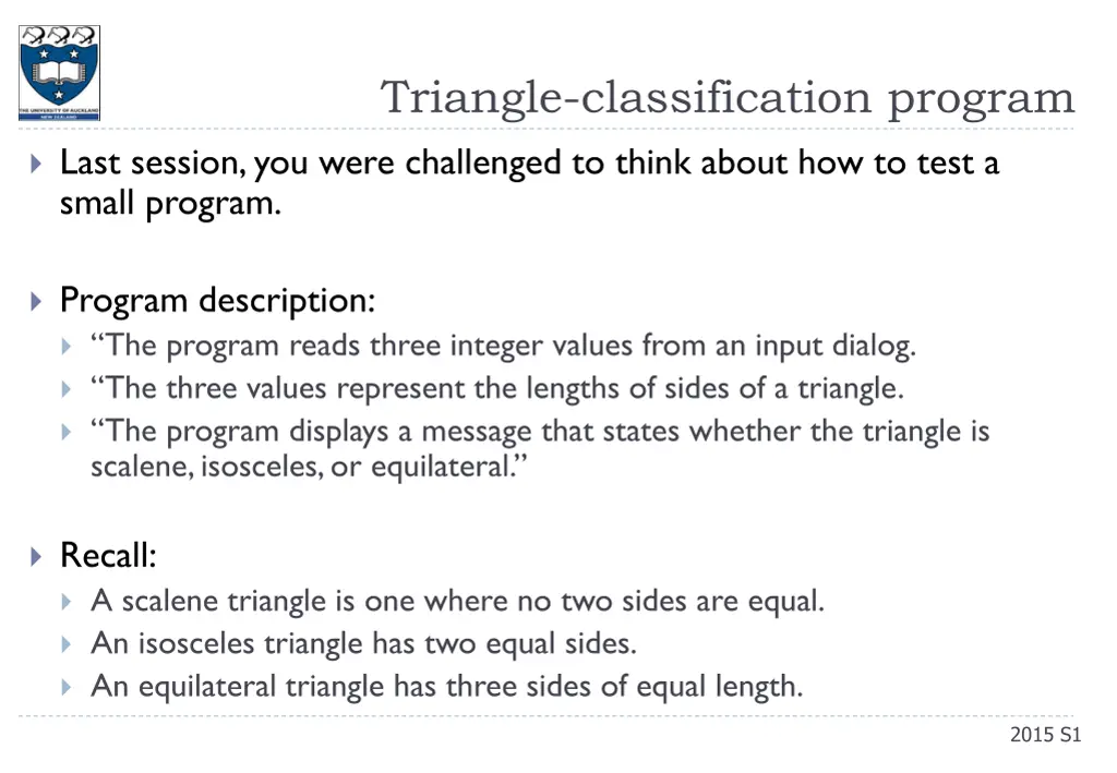 triangle classification program