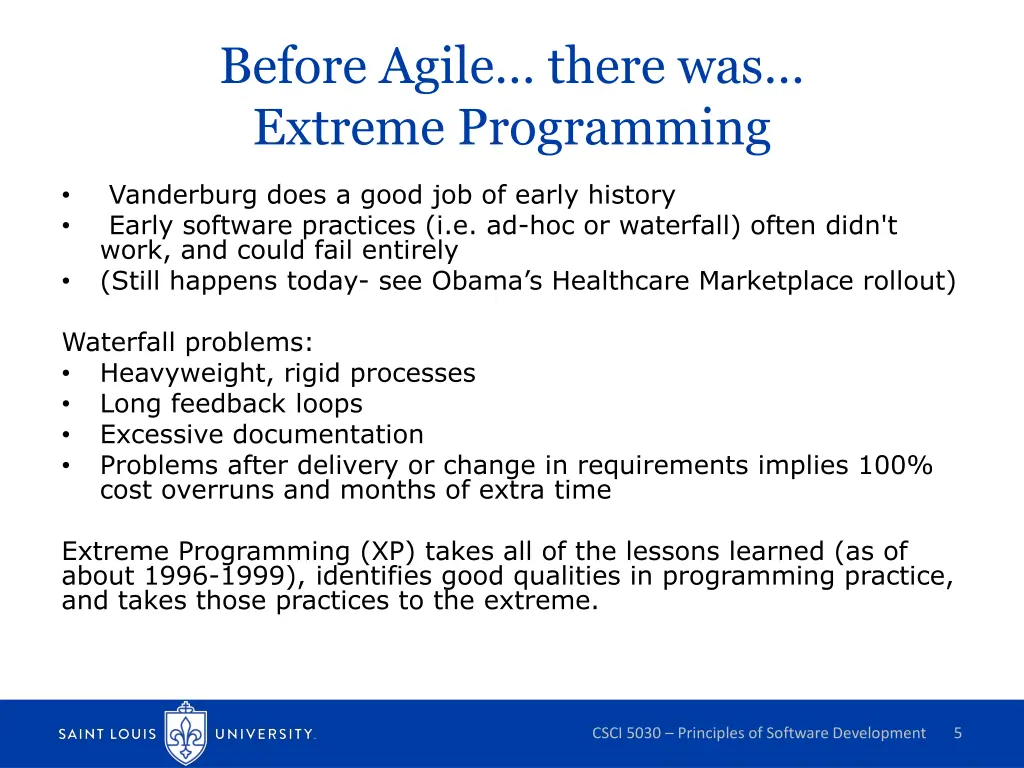 before agile there was extreme programming