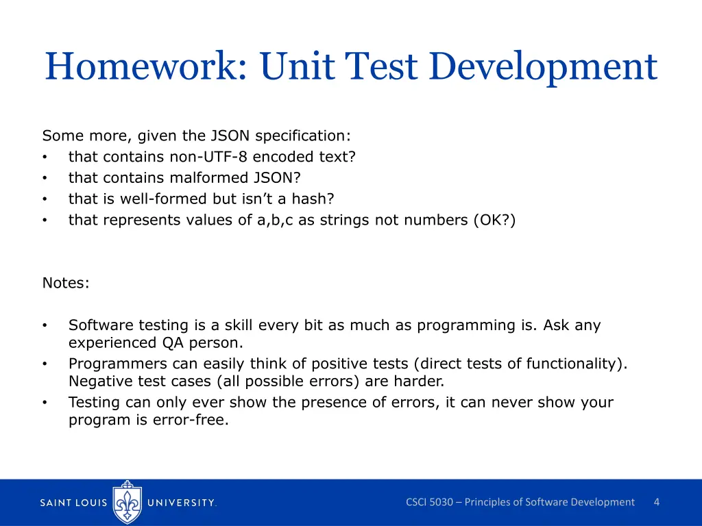 homework unit test development 2