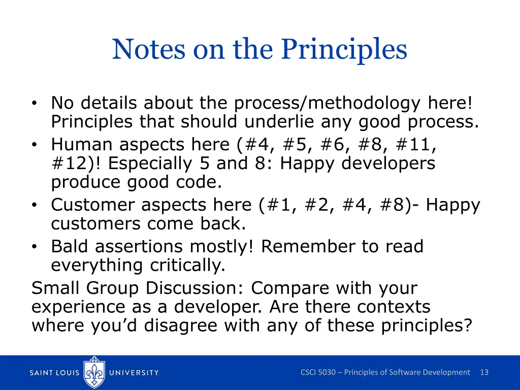 notes on the principles