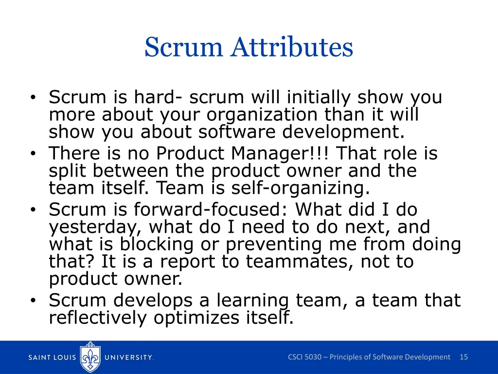 scrum attributes